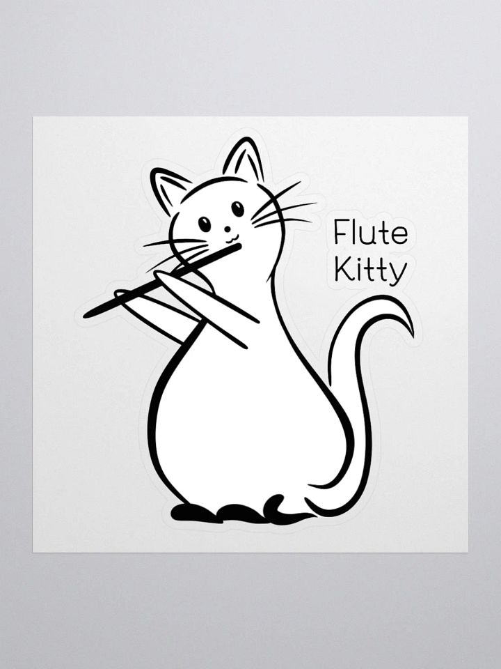 Whimsical Kiss Cut Flute Kitty Sticker product image (1)