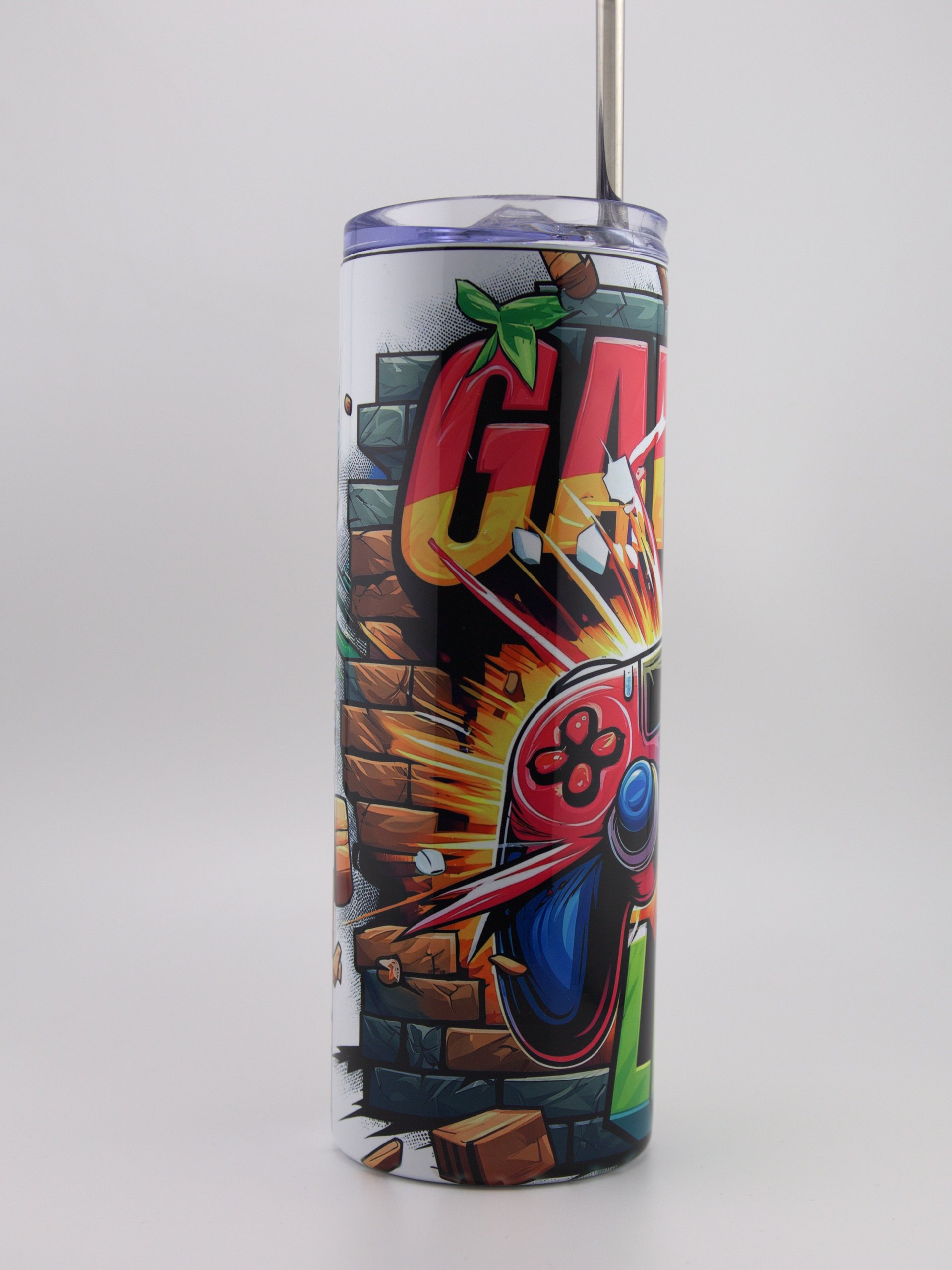 20oz Gamer Life Tumbler with Metal Straw product image (3)