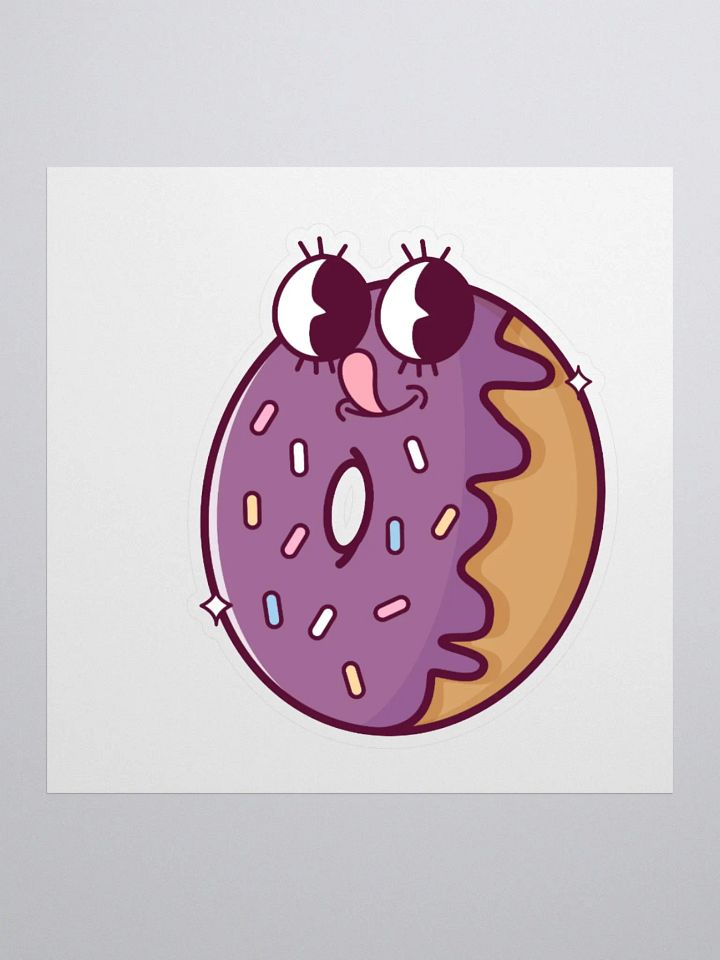 Cute Retro Style Donut Kiss Cut Sticker product image (2)