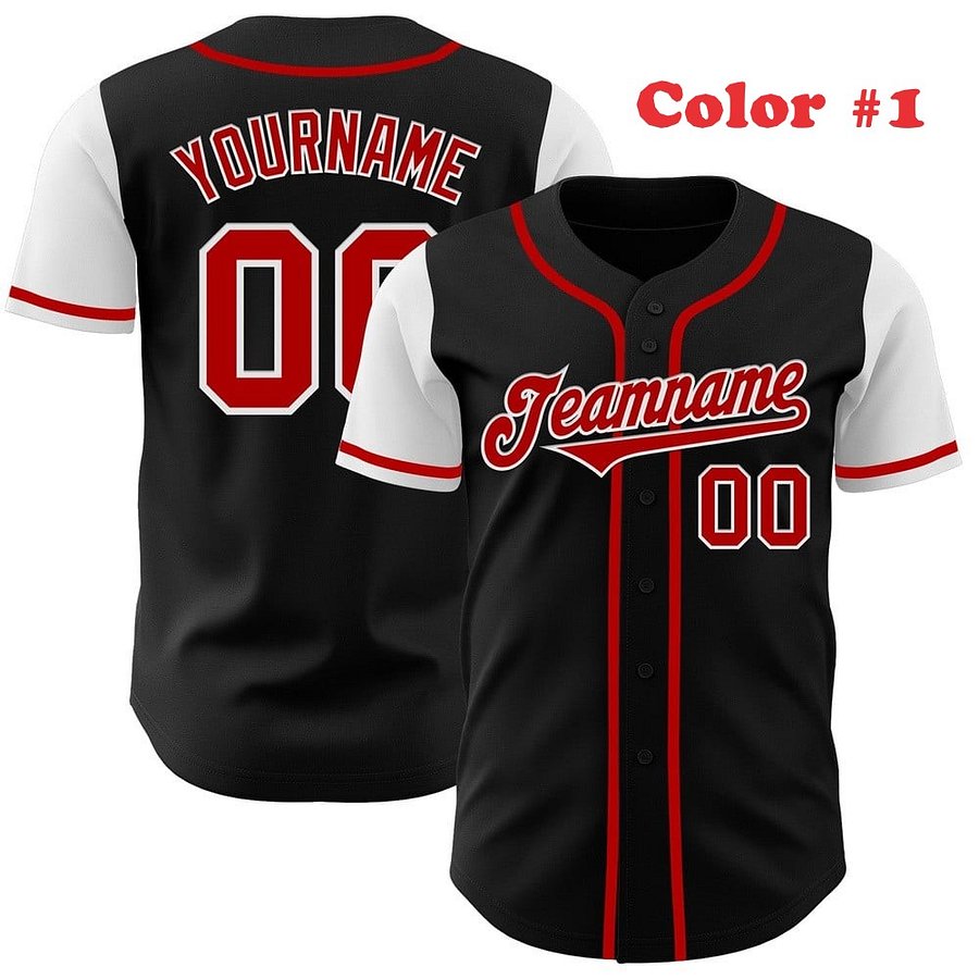 Authentic Baseball Jersey, Custom Baseball Jersey, Personalized Sport Jersey, Straight Lines 1 Color Body and Sleeve Color product image (4)