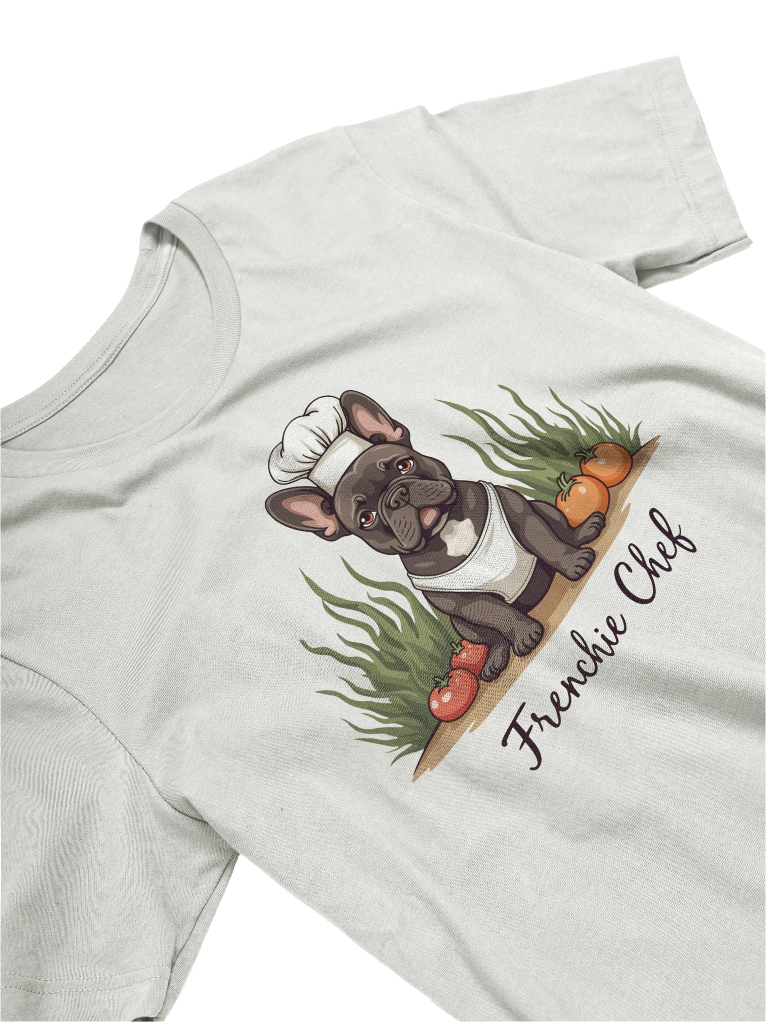 Cute French Bulldog Chef T-Shirt - Funny Frenchie Chef Hat Cooking Dog Lover Gift Shirt for Men Women Kids - Premium Cotton Bella Canvas 3001 Unisex Tee product image (4)