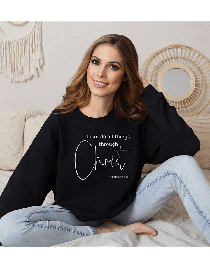 Christian Sweatshirt Philippians 4:13 I Can Do All Things product image (2)