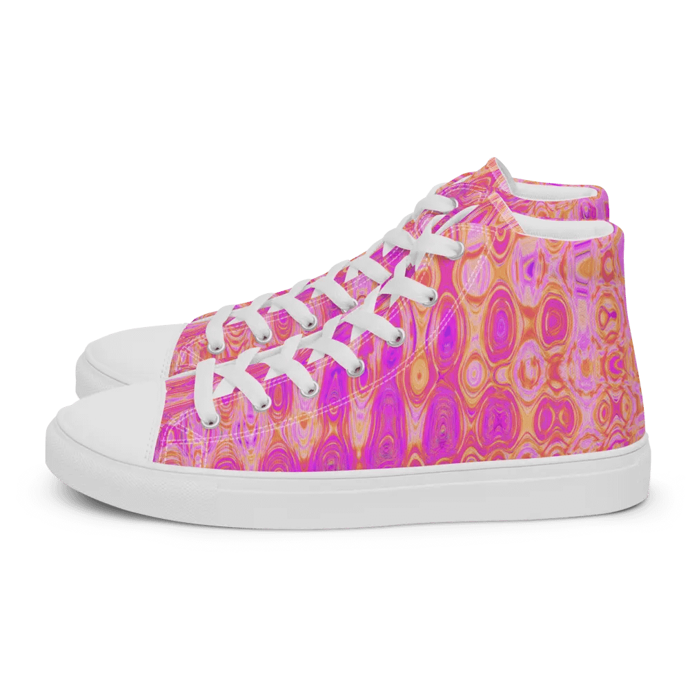 Cool Abstract Pink and Magenta Atomic Retro Zigzags High Tops for Women product image (1)