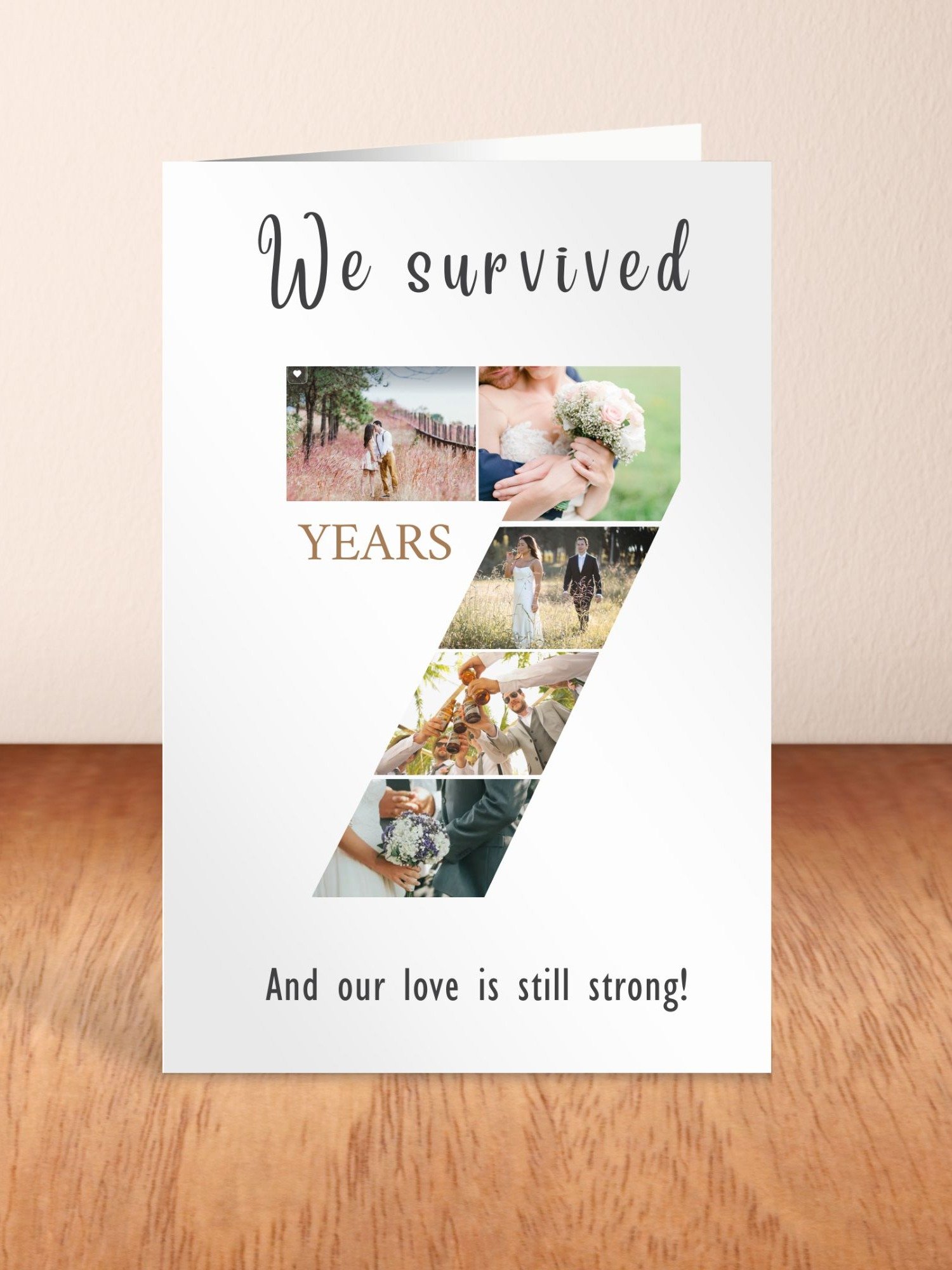 7 Year Anniversary Photo Card Editable Canva Template product image (2)