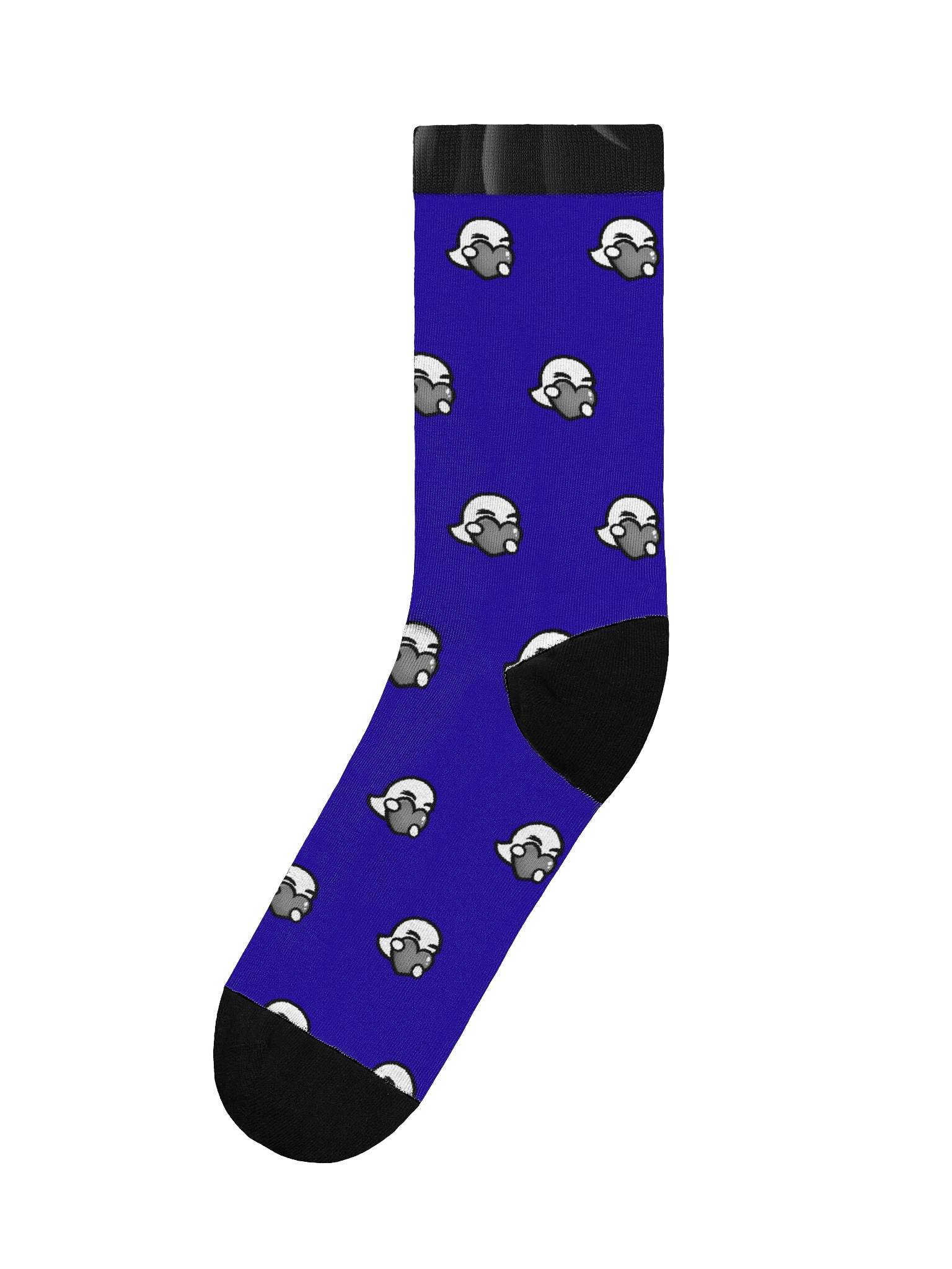Heart Pattern Blue Crew Socks product image (3)