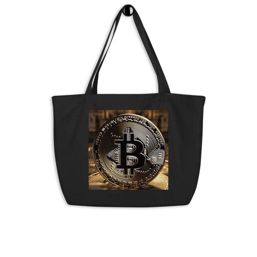 Golden Bitcoin Circuit Coin Tote Bag product image (8)