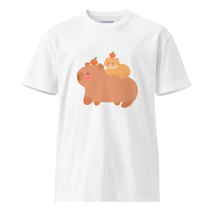 Capybara and Orange Cat Premium Unisex T-Shirt product image (1)