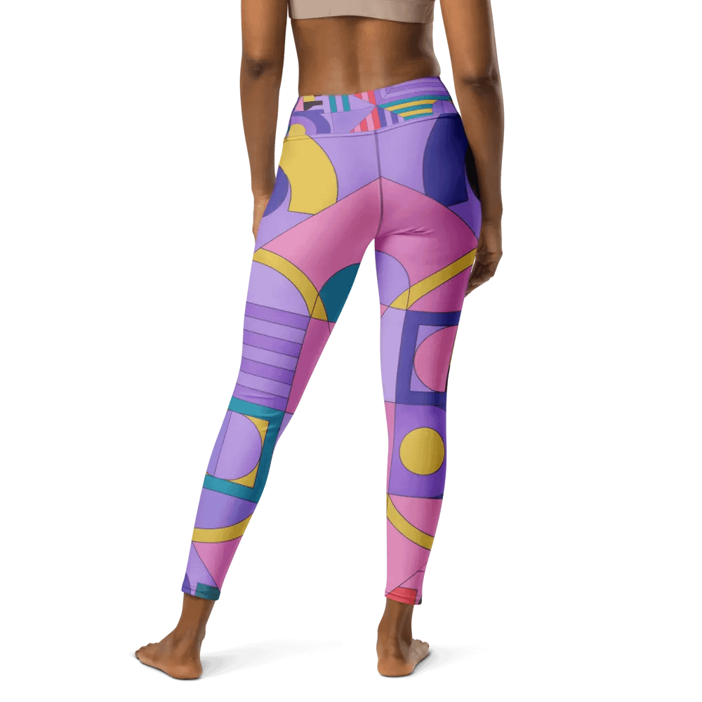 Modern Cool Multi-Colored Geometric Pattern Yoga Leggings product image (6)
