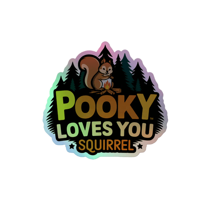 Pooky Loves You Squirrel Holographic Sticker Sheet product image (2)