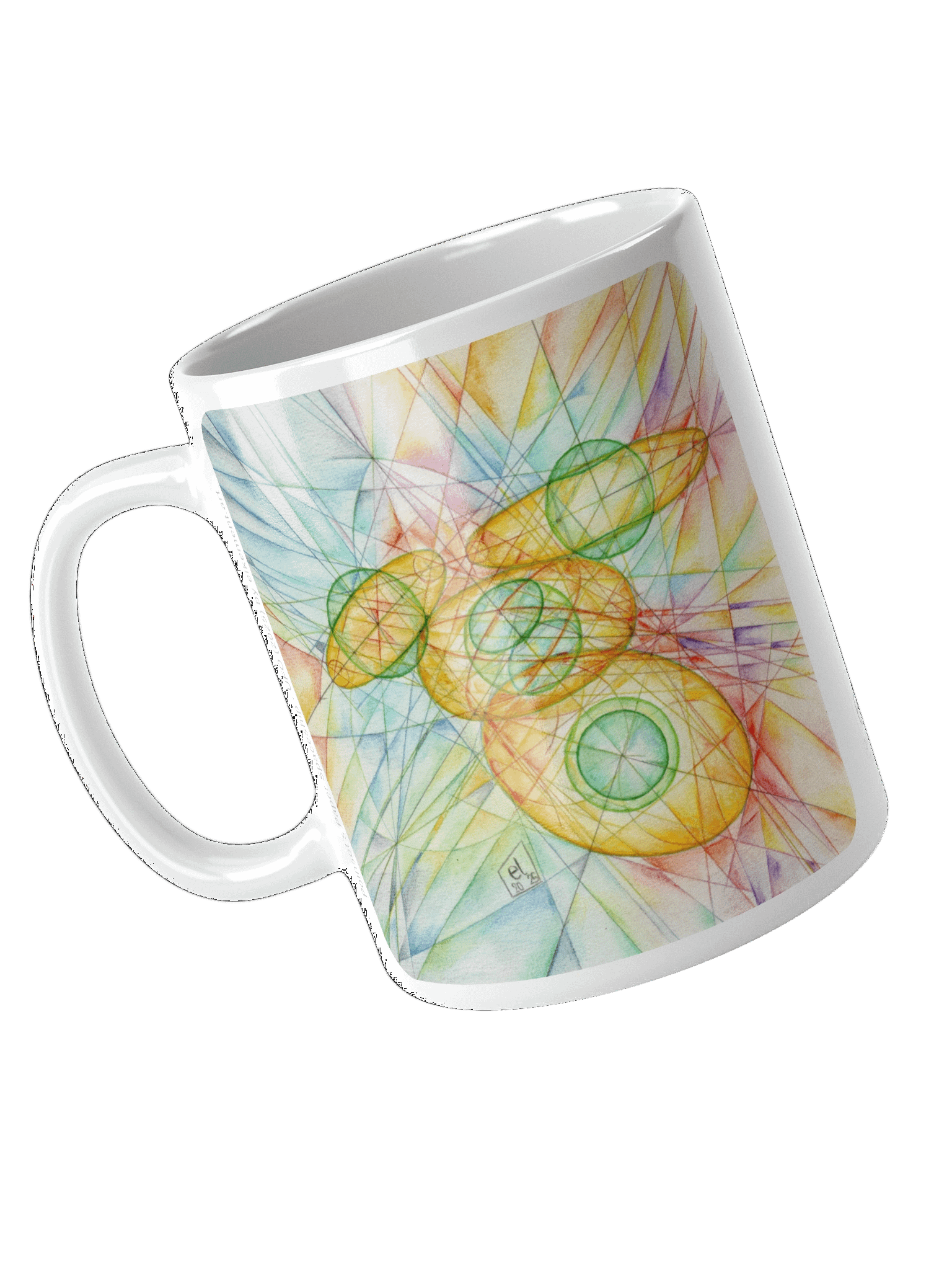 Poinsot's Paper Spaceship 1+2 - Gyroscope Physics Geometric Drawings Mug product image (4)