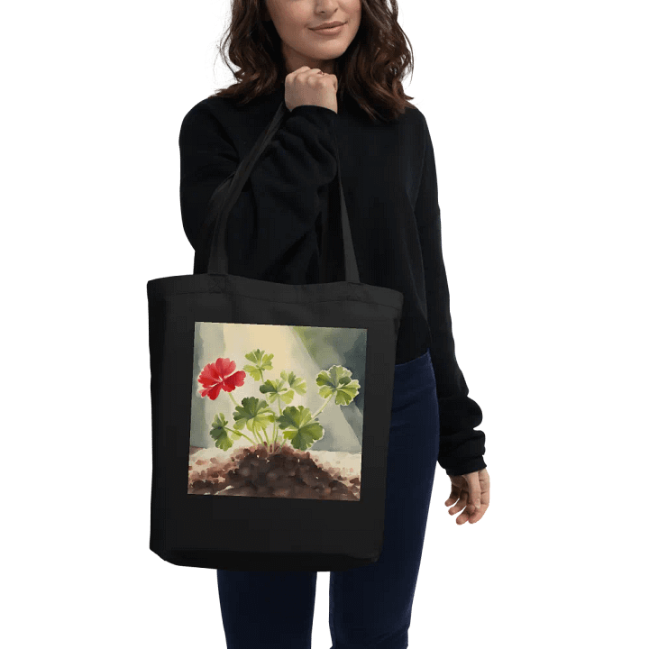 Red Geranium SunBathing, Organic Cotton Twill Tote Bag product image (1)
