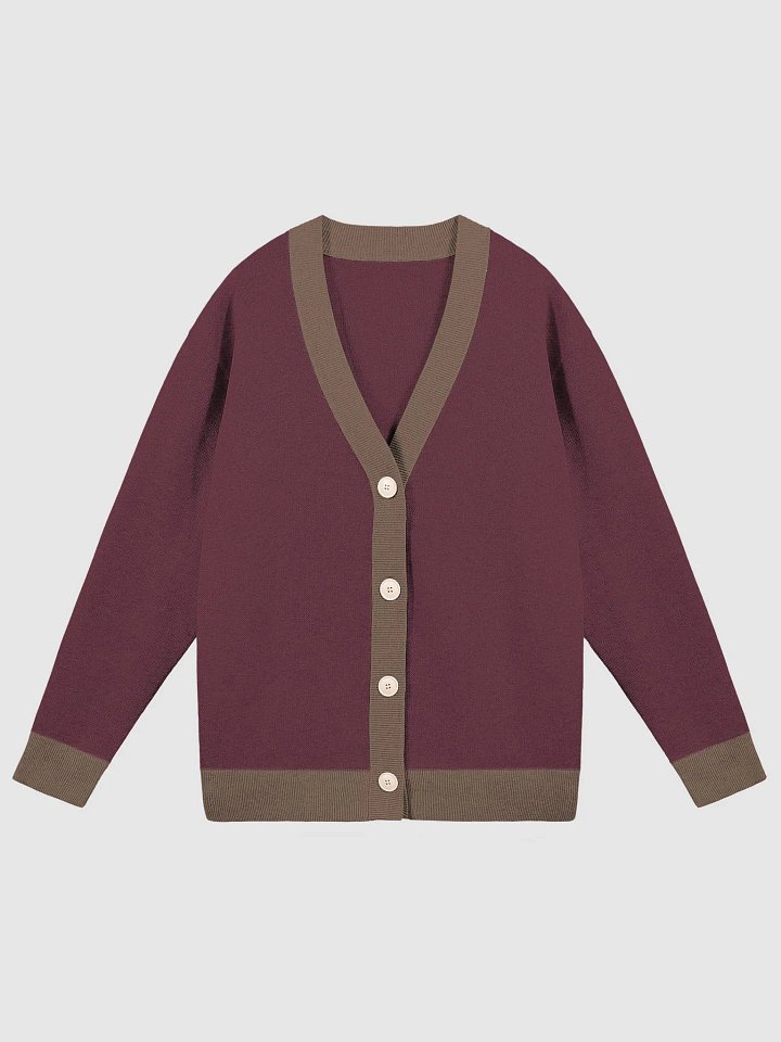 Swanky Burgundy Jacquard Knit Cardigan product image (2)
