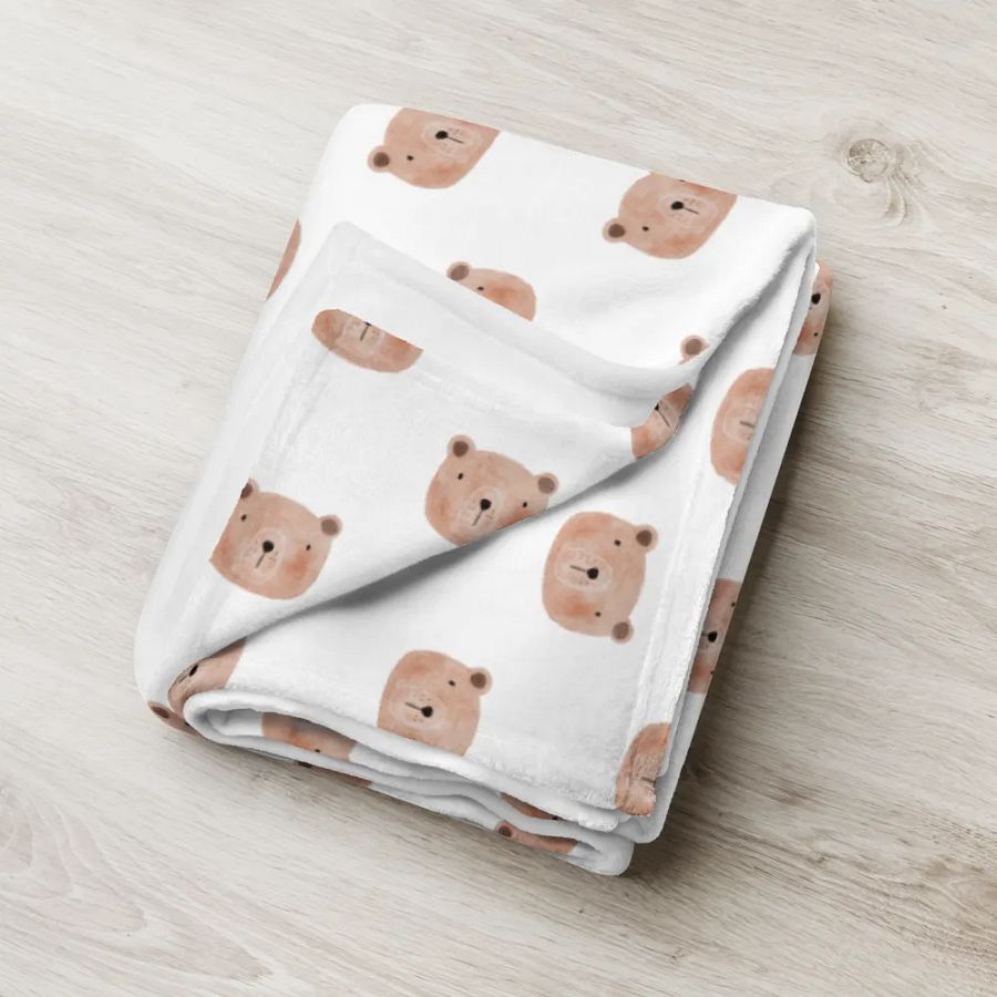 Teddy Bear Whimsical Faces Throw Blanket product image (6)