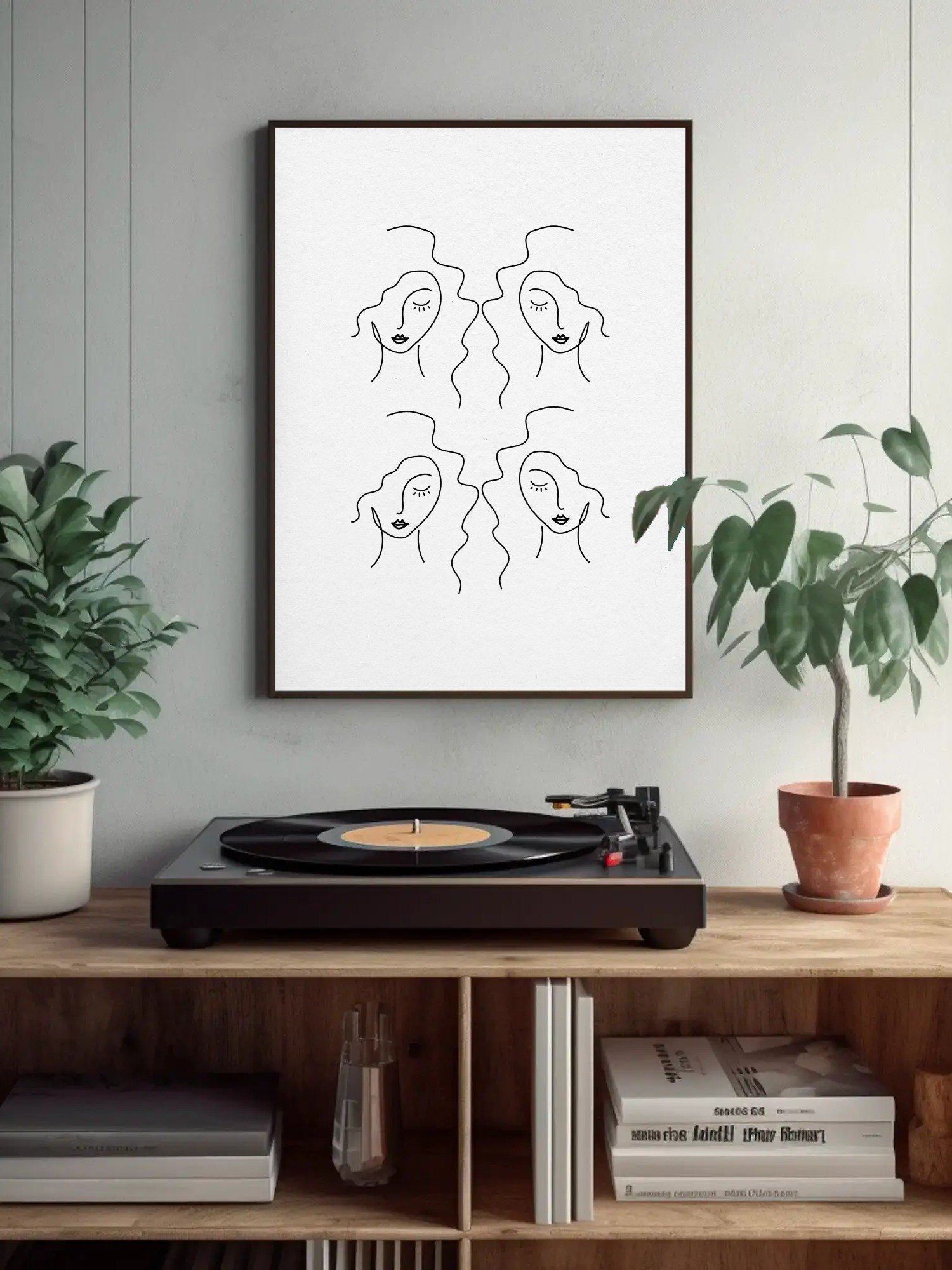 Beautiful Minimalist Portrait Poster Modern Woman Line Art Face Wall Art - Stylish Beauty Illustration - Elegant Home Decor Feminine Design product image (4)