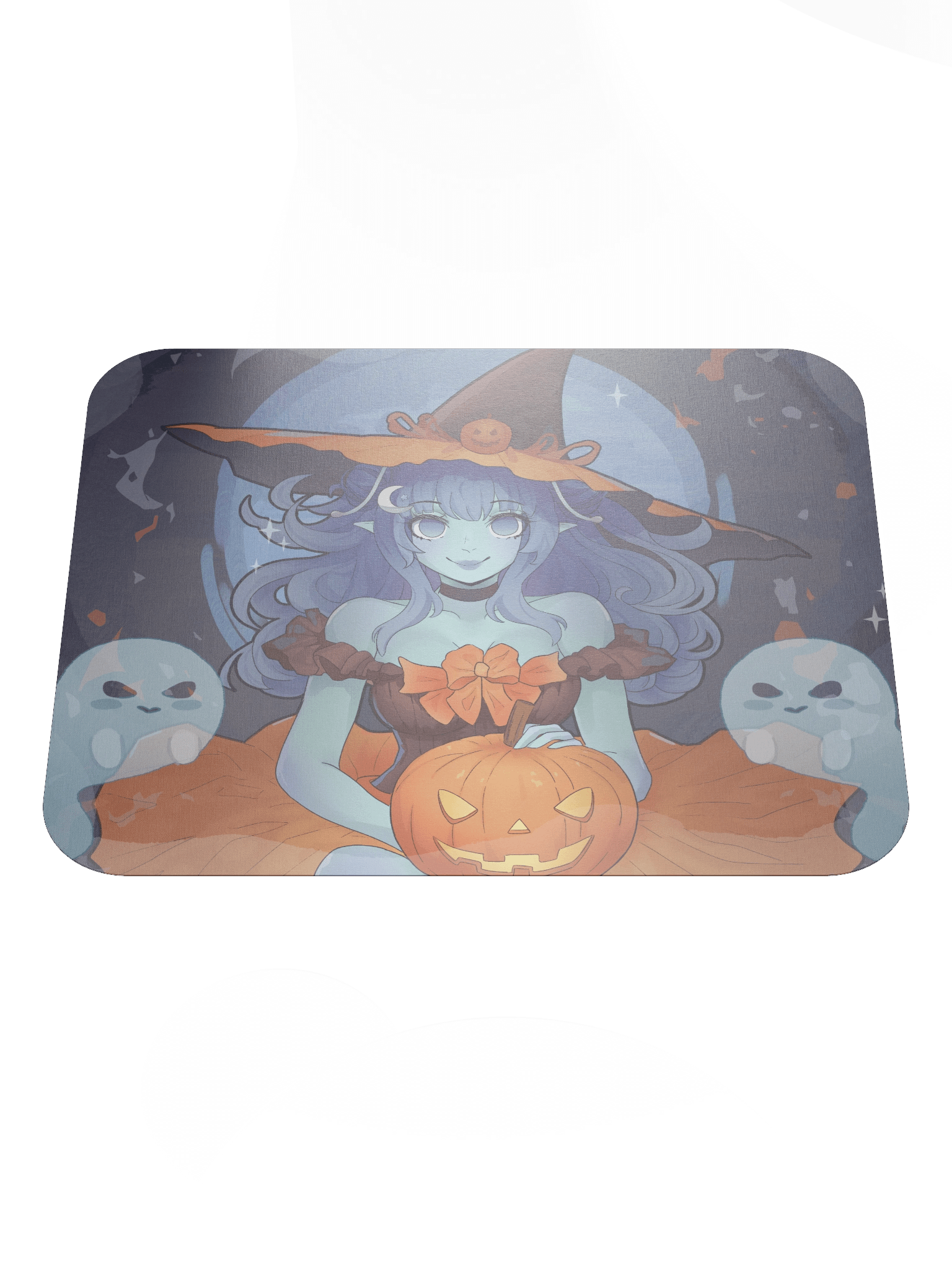 Starry Pumpkin Witch Standard Flat Mouse Pad product image (1)