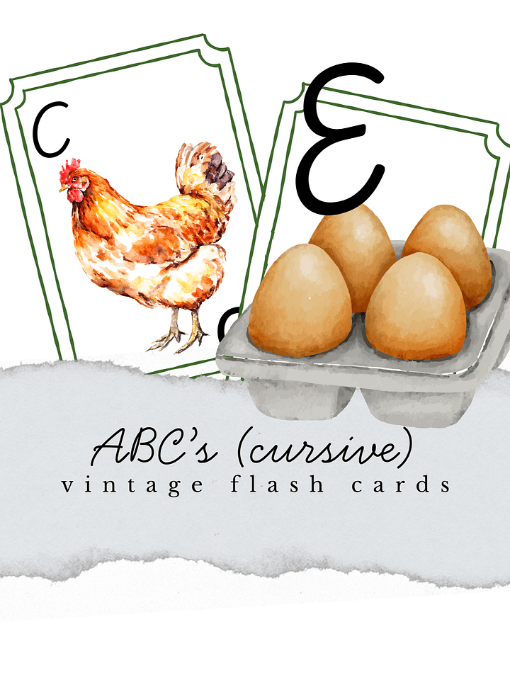 Watercolor Vintage ABC's - Cursive product image (1)