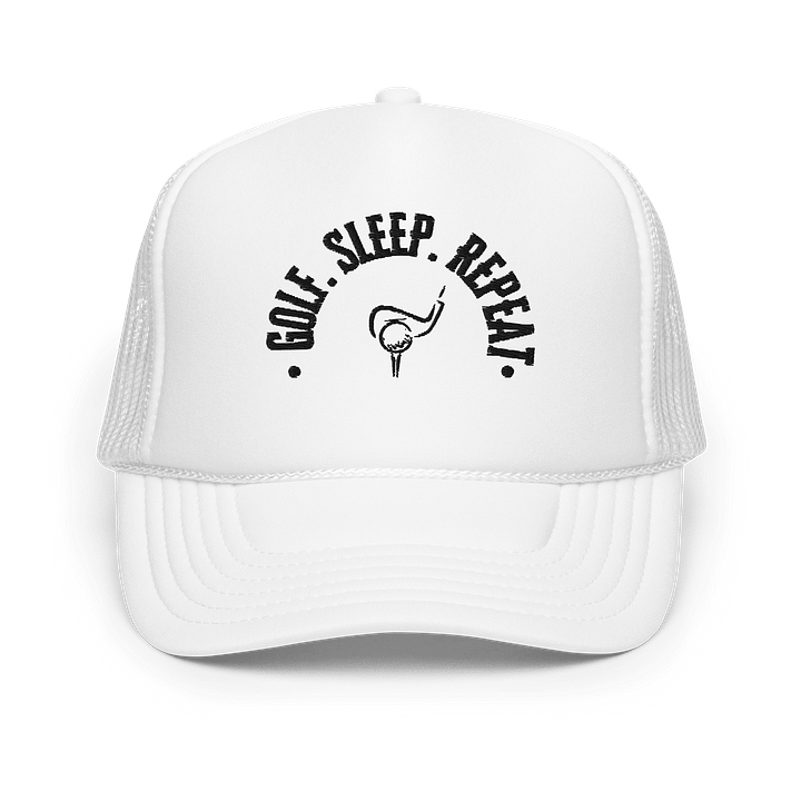 GOLF. SLEEP. REPEAT. white hat product image (1)
