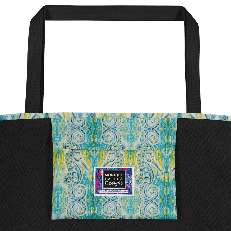 Painted Seahorses | Coastal Blue Watercolor Repeat | Tote Bag by Monique Faella Designs™ product image (2)