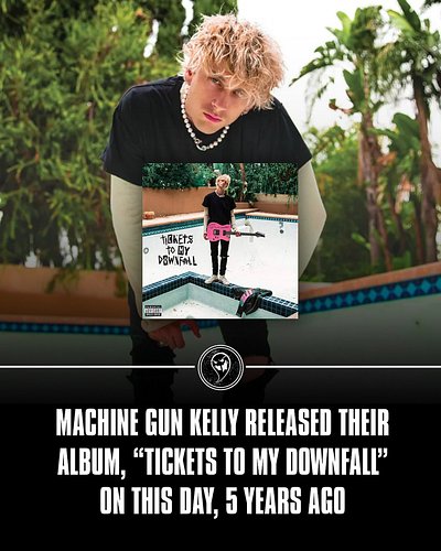 On this day 5 years ago, Machine Gun Kelly released his pop-punk breakthrough album Tickets to My Downfall!

What’s your favo...