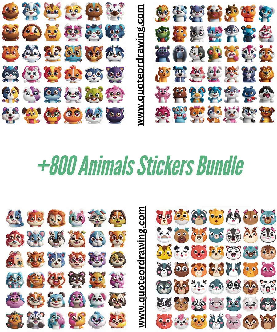 +800 Animals Stickers Bundle product image (1)