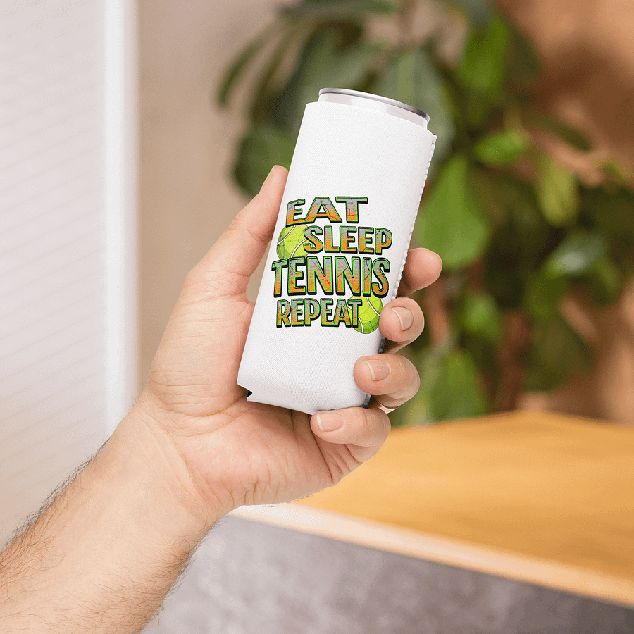 Eat Sleep Tennis Repeat Angle Ball Can Cooler product image (4)
