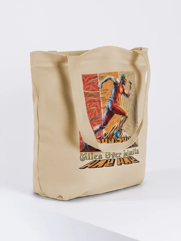 Run Run Miles Over Limits Male Running Limitless Eco-Friendly Tote Bag product image (4)