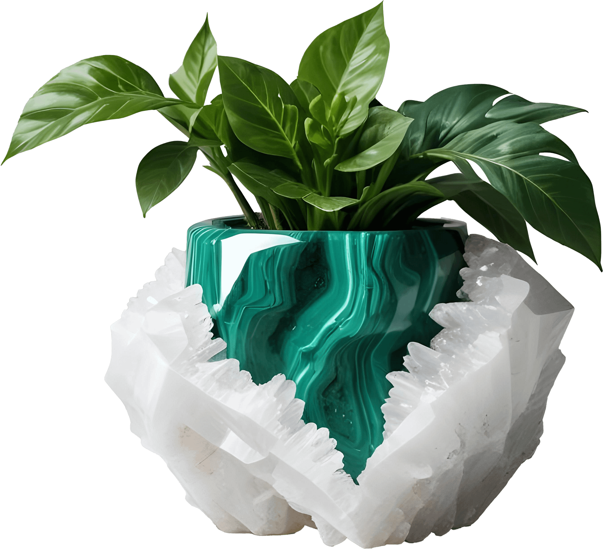 Aurora Verde - Vase Quartz & Malachite png product image (1)