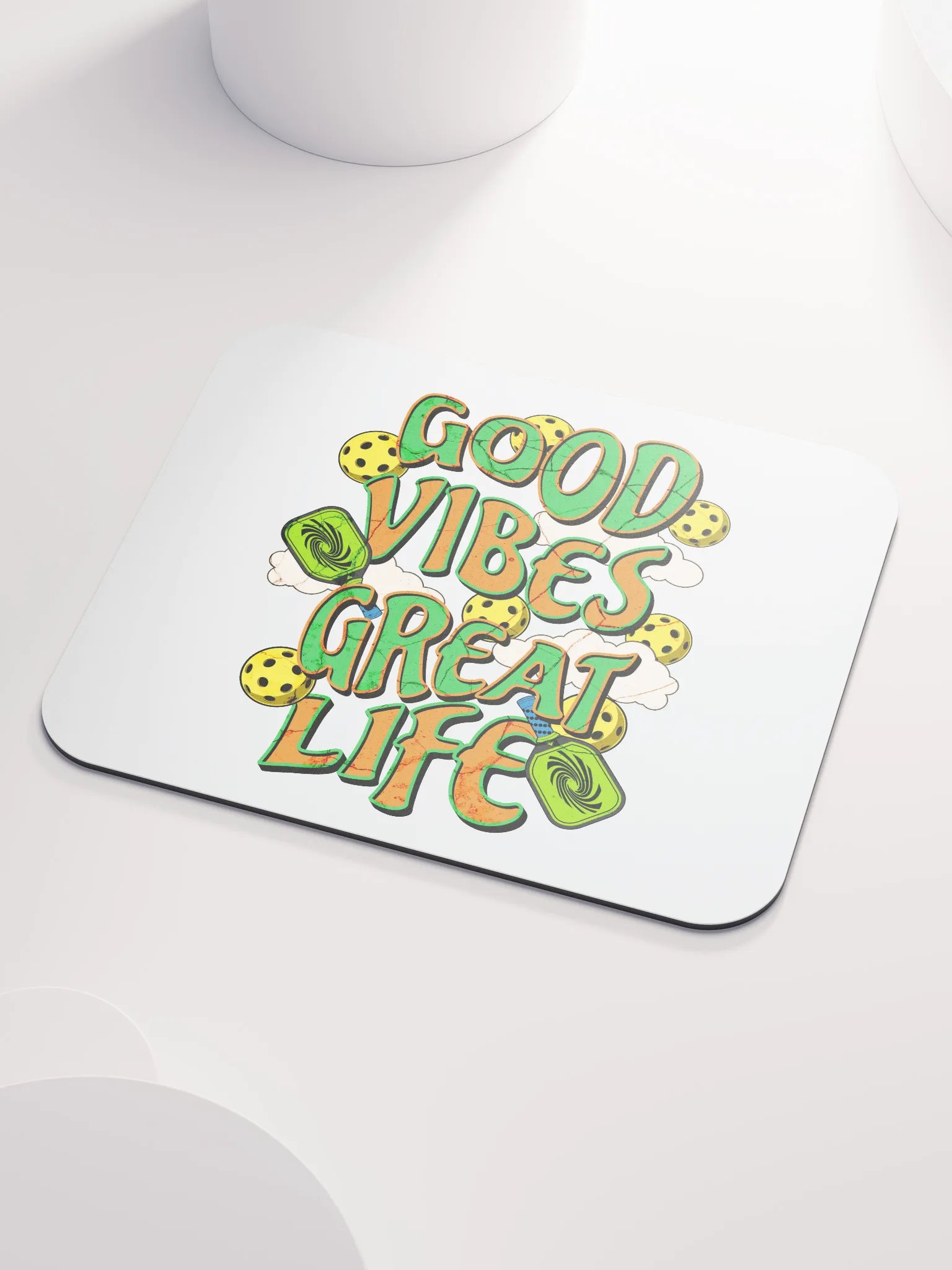 Good Vibes Great Life Pickleball Vibrant Mouse Pad product image (3)