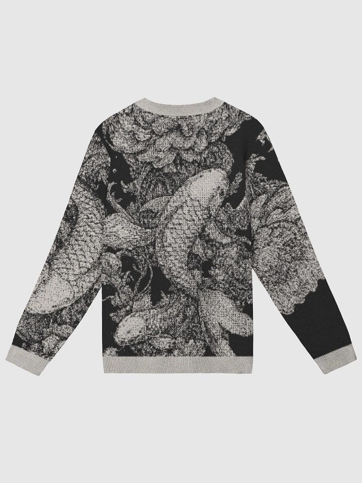 Cozy Knitted Crewneck Sweater - Fish and Floral Pattern XL product image (1)