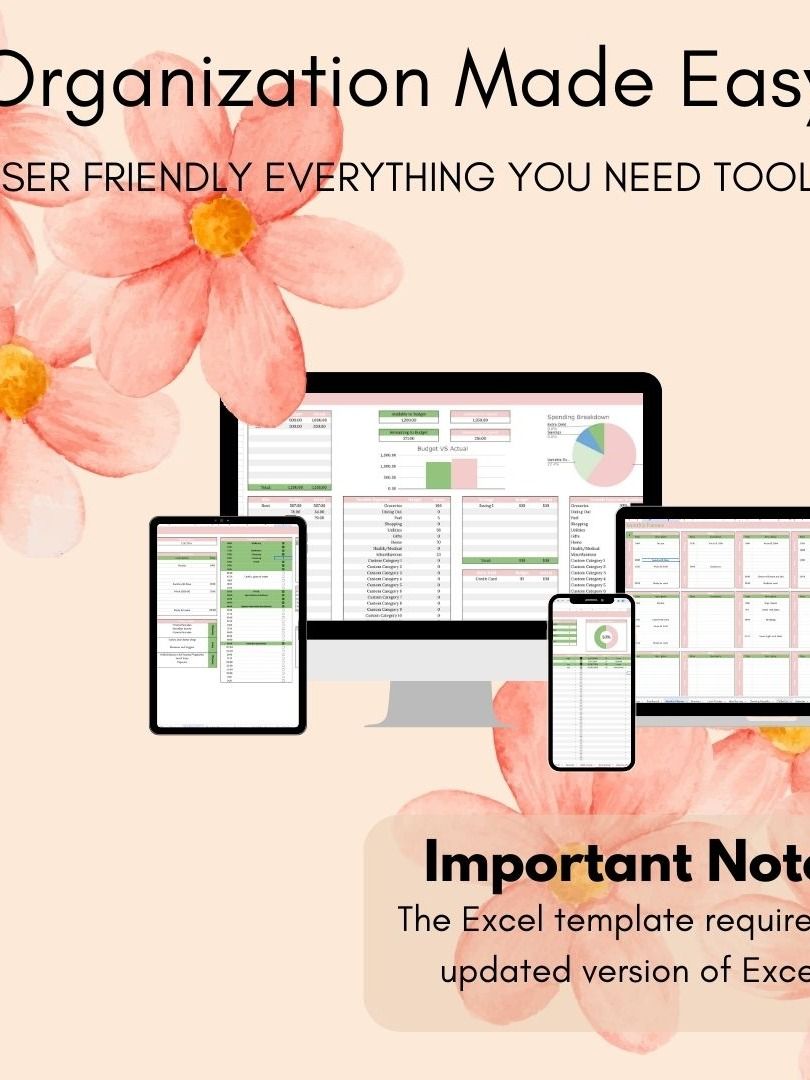 Life Planner Digital Template Google Sheets, Digital Life Planner, Easy Pastel Life Planner for Google Sheet Budget Spreadsheet product image (2)