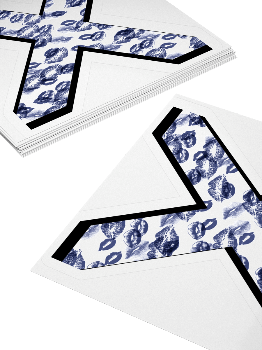White X Dark Blue Lipstick Kisses | Kiss-cut Sticker product image (4)