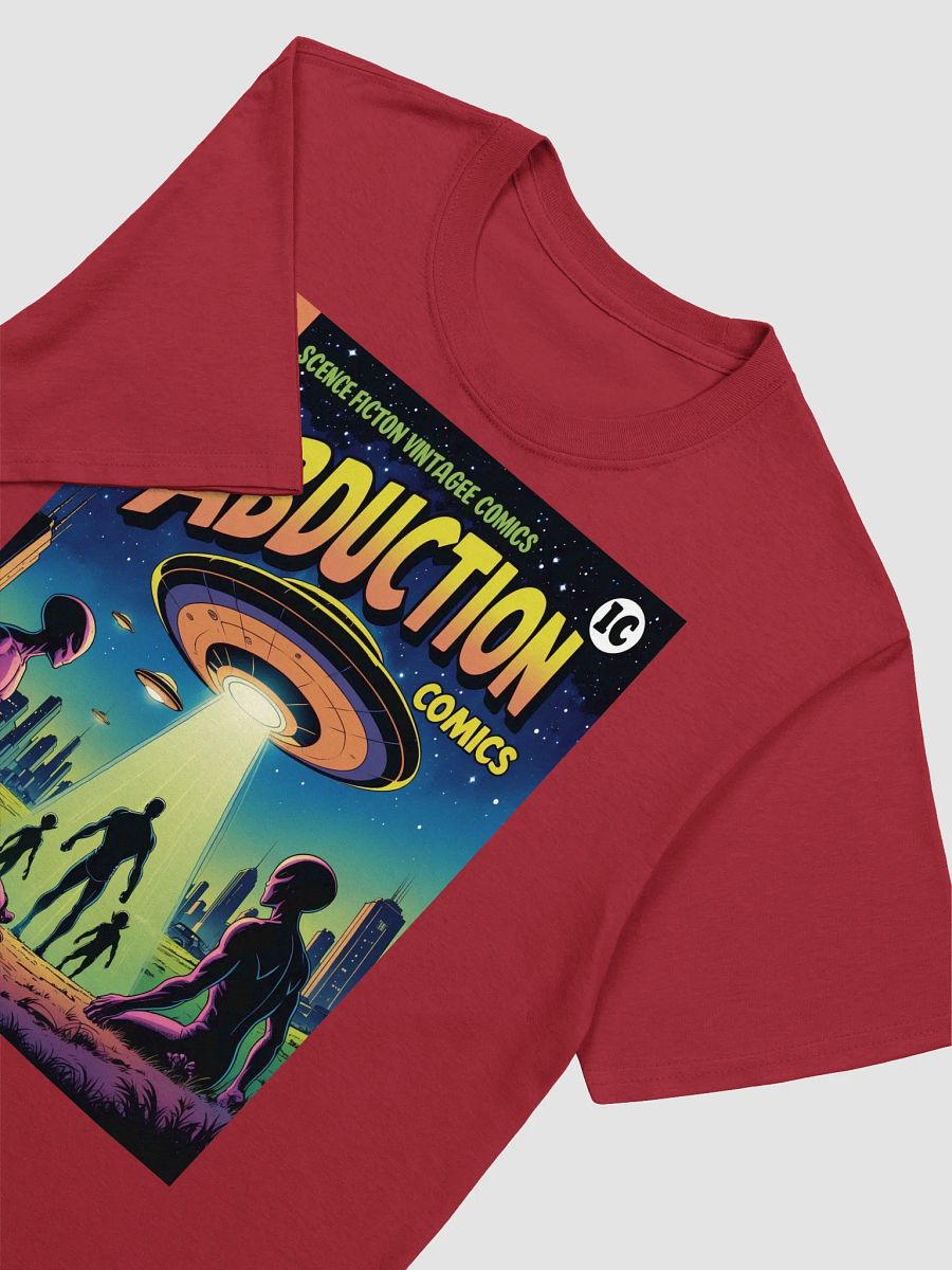1970s Sci-Fi Comic T-Shirt – Retro Alien Abduction Art product image (46)
