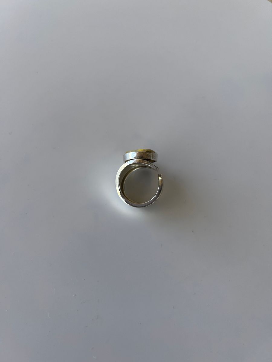 Baltic White Amber 925 Sterling Silver Adjustable Ring product image (4)