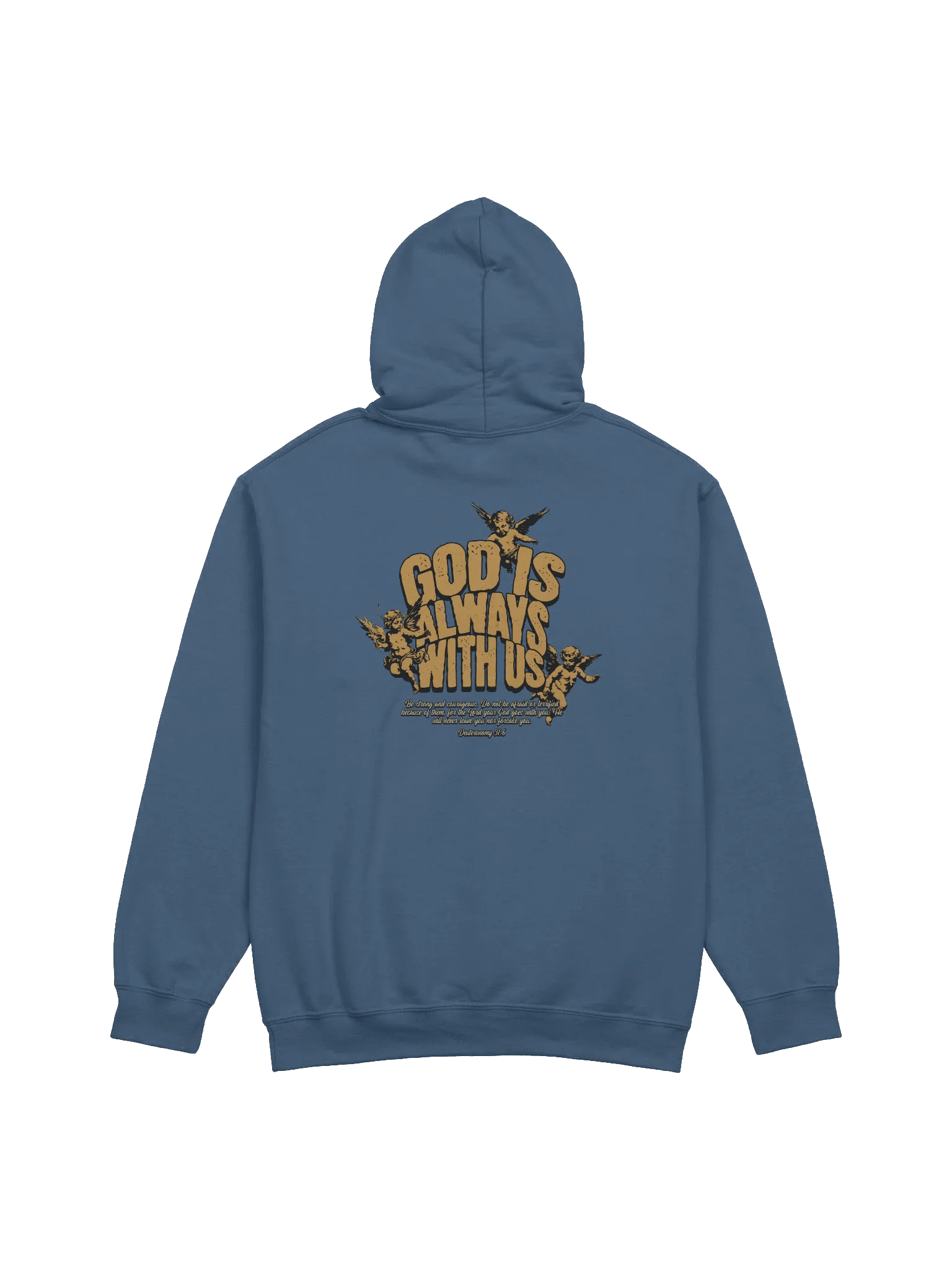 God Is Always With Us Hoodie | Christian Faith Sweatshirt with Bible Verse product image (3)