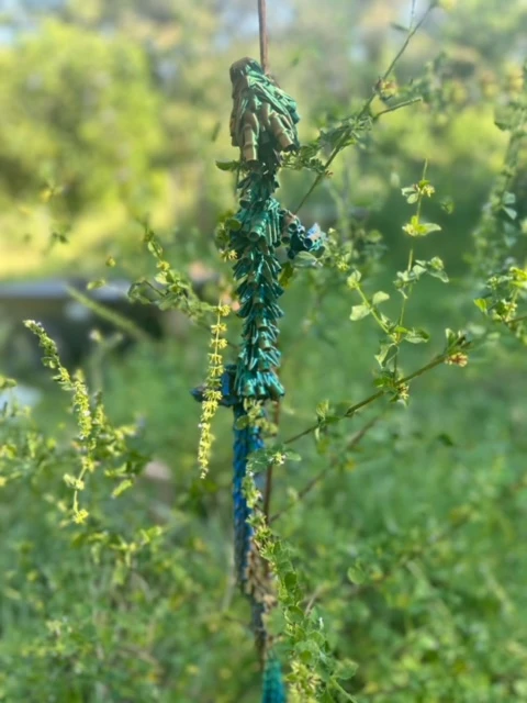 Articulated Bamboo Dragon (Silk Blue, Green, Orange) product image (2)