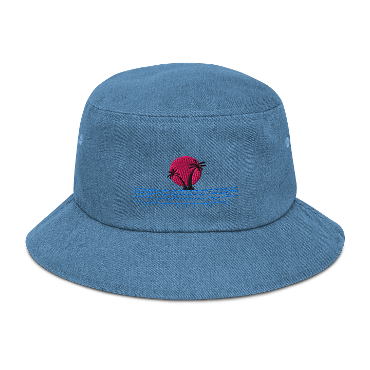 Vaporwave Sunset Denim Bucket Hat product image (1)