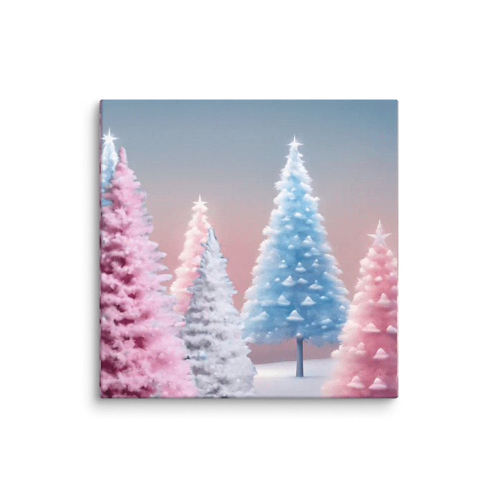 pink pastel christmas tree Canvas for home decor wives friends colleaguew product image (1)
