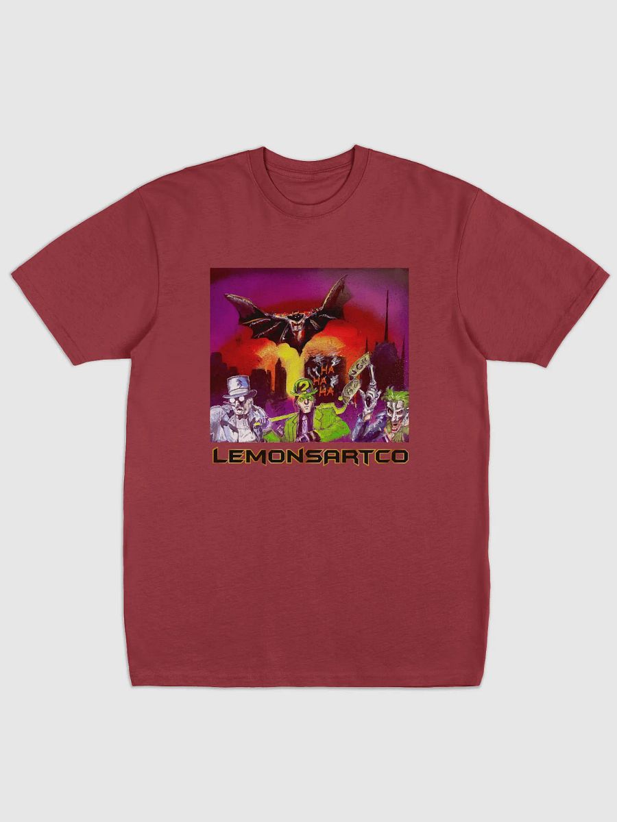 Bat Guy vs Bad Guys Over City Comic Tee product image (4)