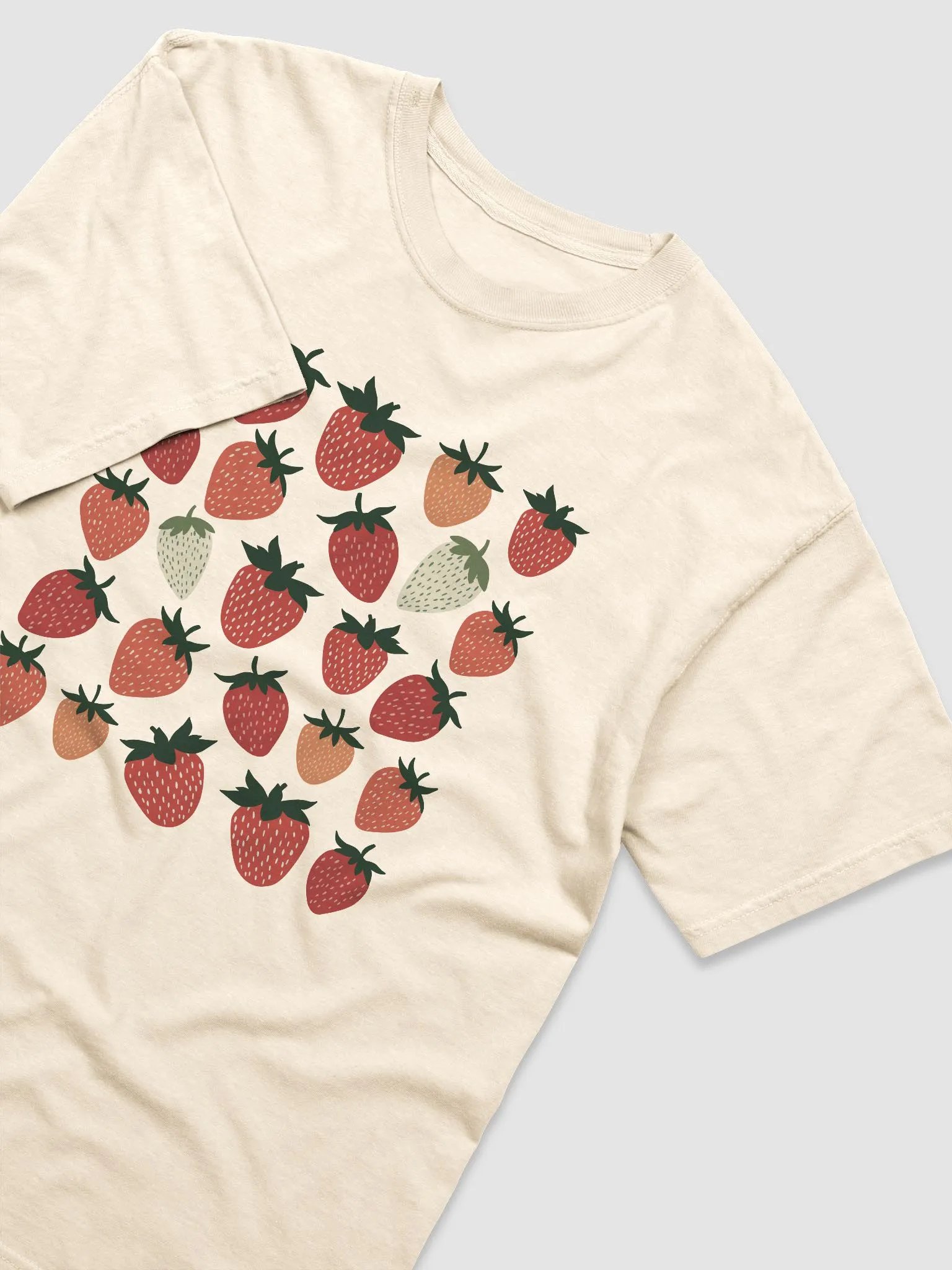 Strawberries Pattern T-Shirt | Vintage-Style Cottagecore, Goblincore, and Aesthetic Shirt Design product image (15)