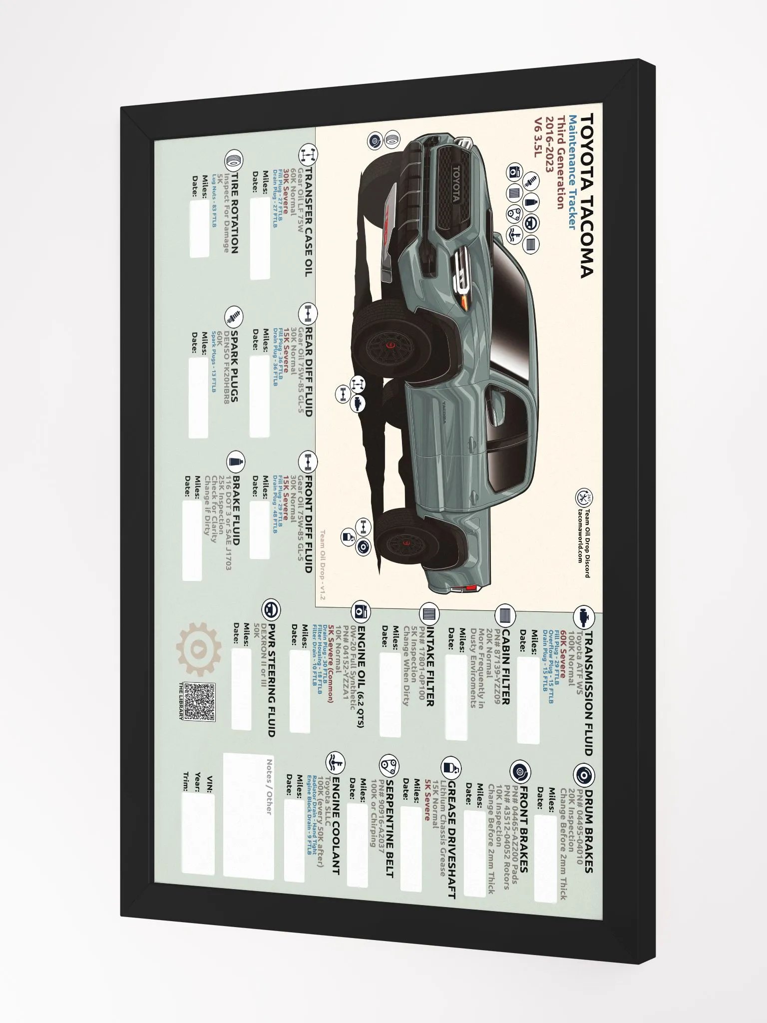 3RD GEN MAINTENANCE TRACKER V1.2 - Lunar (FRAMED) product image (3)