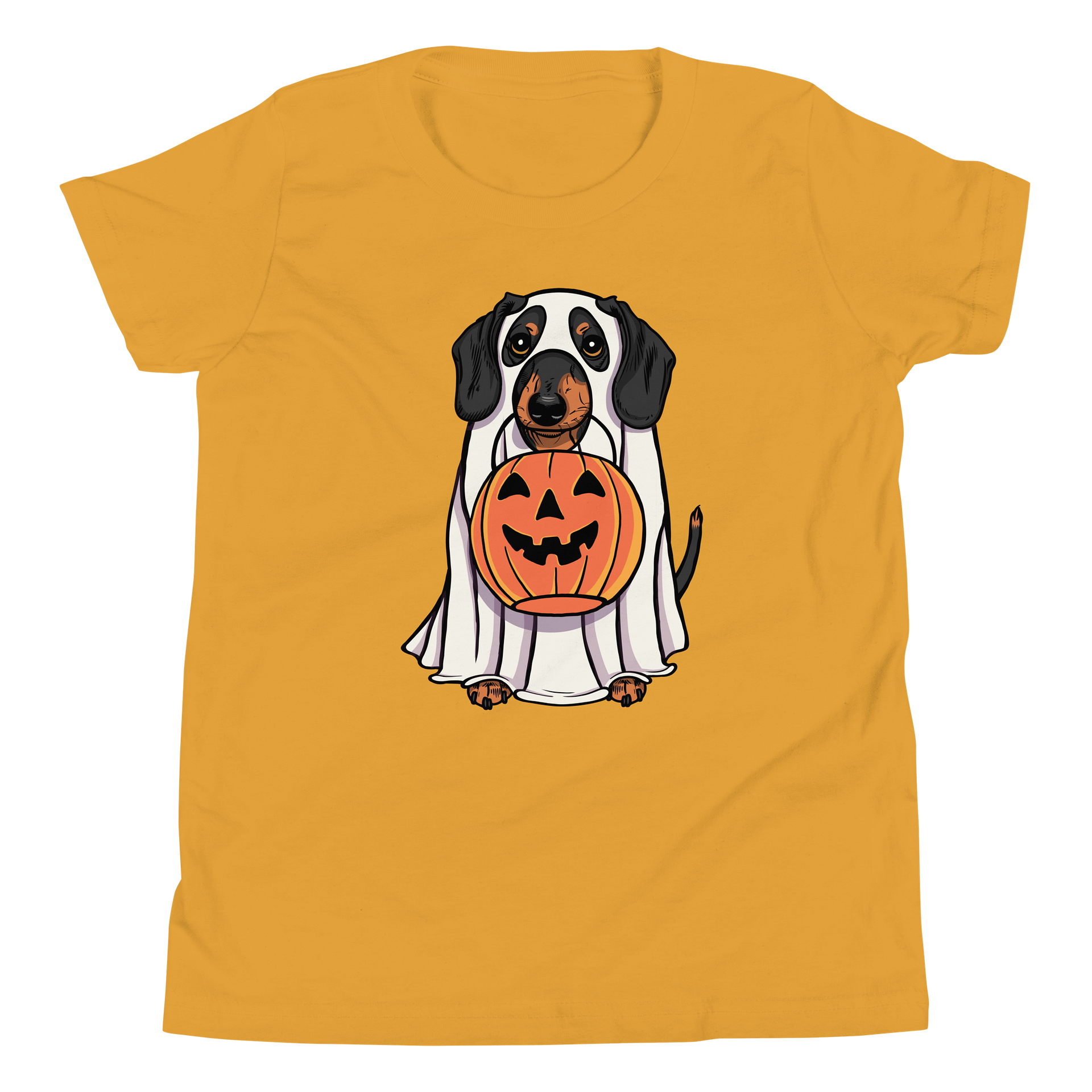 Halloween Dachshund(Black & Tan) Youth T-Shirt product image (5)