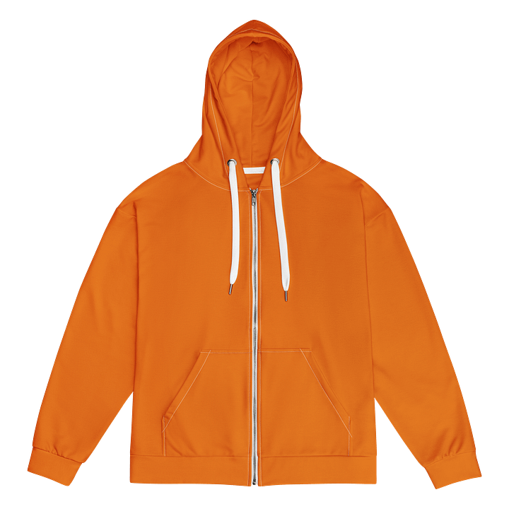 Burnt Orange Solid Color Eco Friendly Unisex Zip Hoodie product image (1)