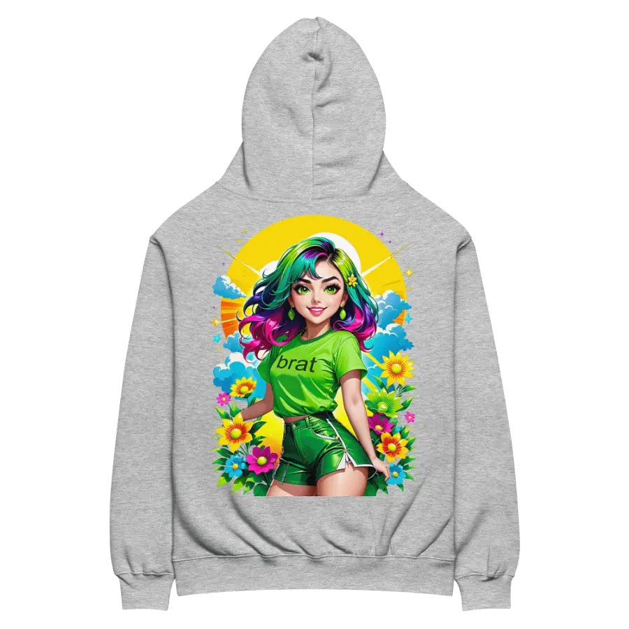 Brat - Premium Hoodie (Athletic Heather) Brat Life - v3 (Back Printed Design) product image (3)