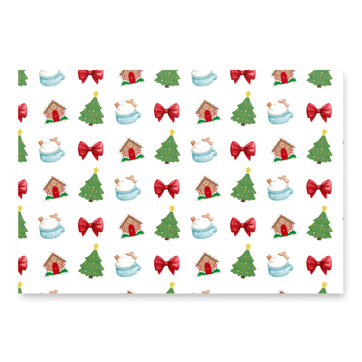 Christmas Cheer Wrapping Paper Set (3 Sheets) - Holiday Icons, Snowmen & Penguins, Festive Dots product image (1)