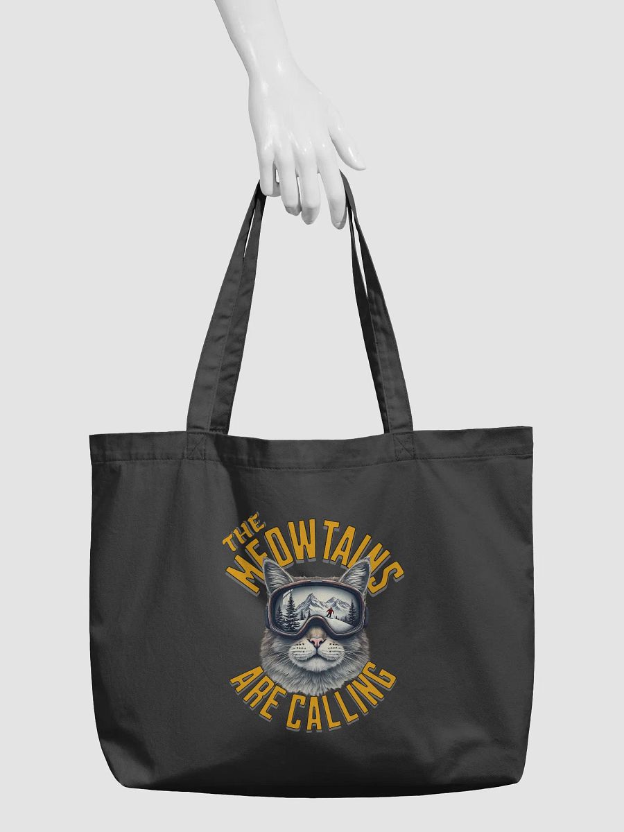 The Meowtains Are Calling Cat Skiing Organic Tote Bag product image (3)