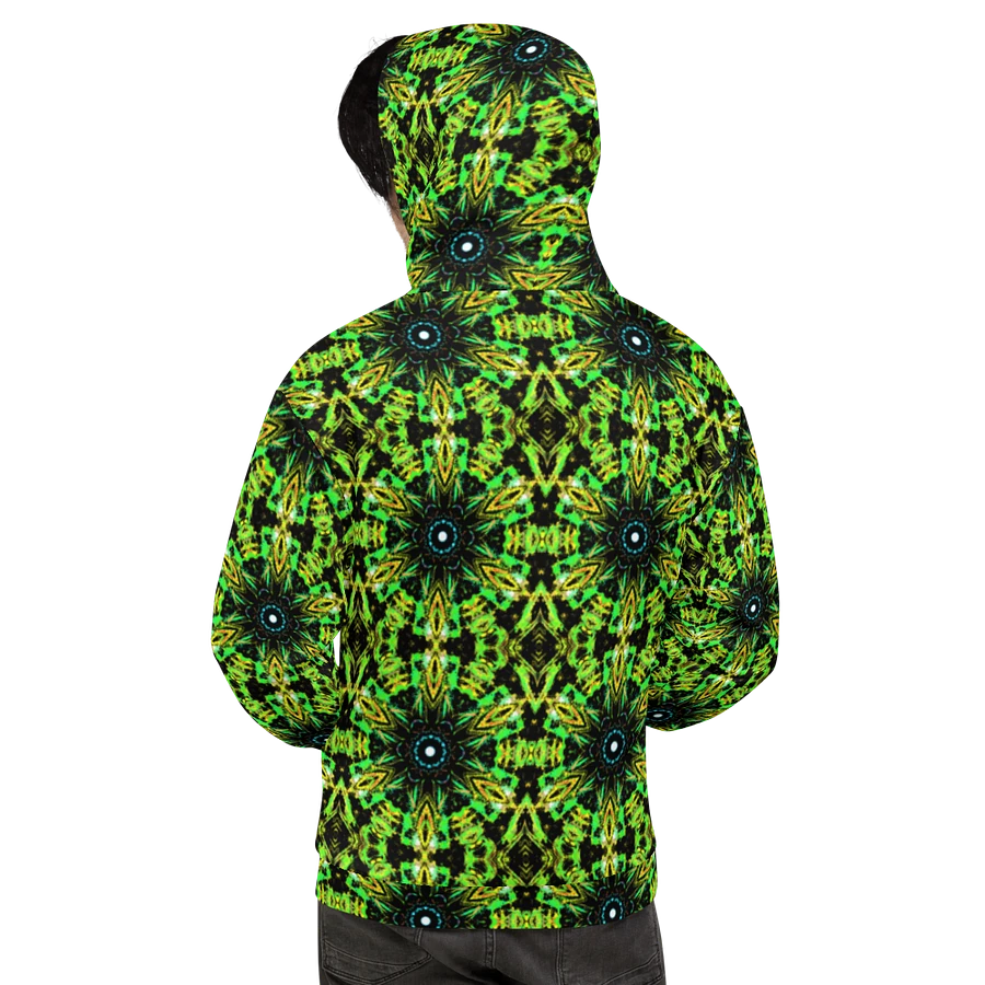 Abstract Repeating Neon Green Kaleidoscope Pattern Unisex Unisex All Over Print Hoodie product image (2)
