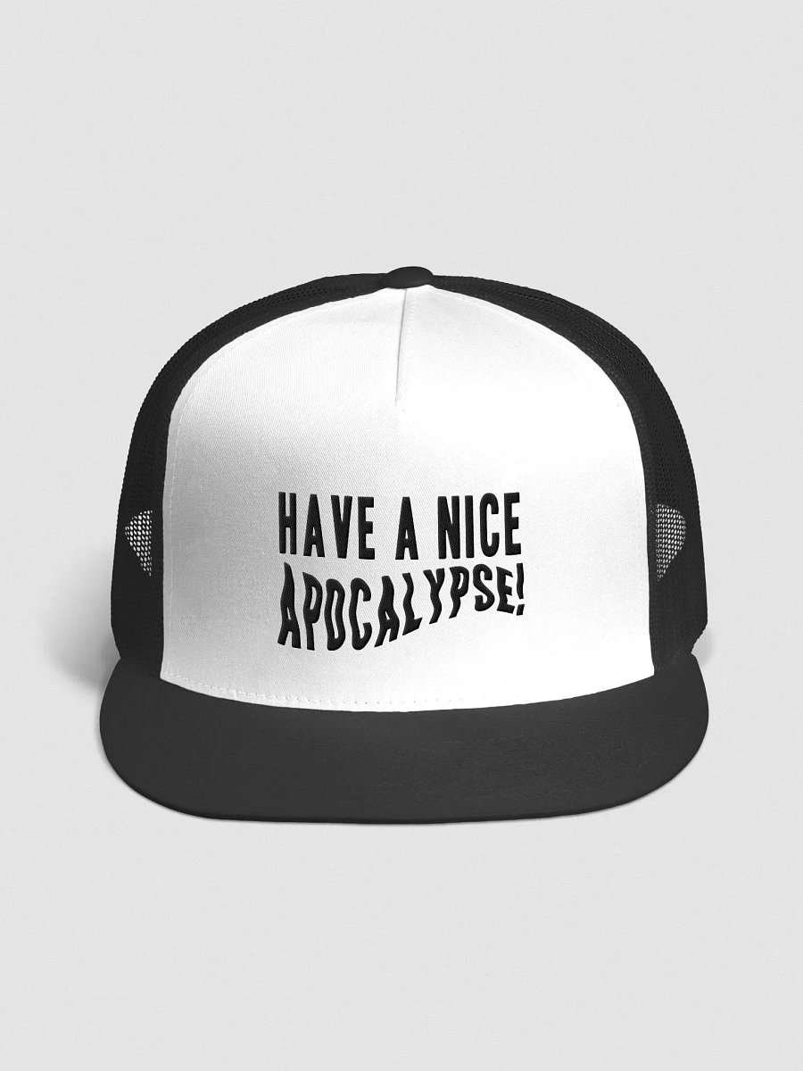 apocalypse trucker cap (black text) product image (3)