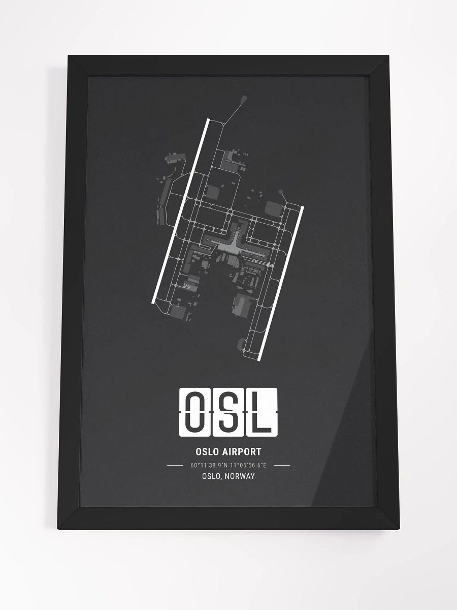 Framed Airport OSL Premium Map On Matt Paper product image (4)