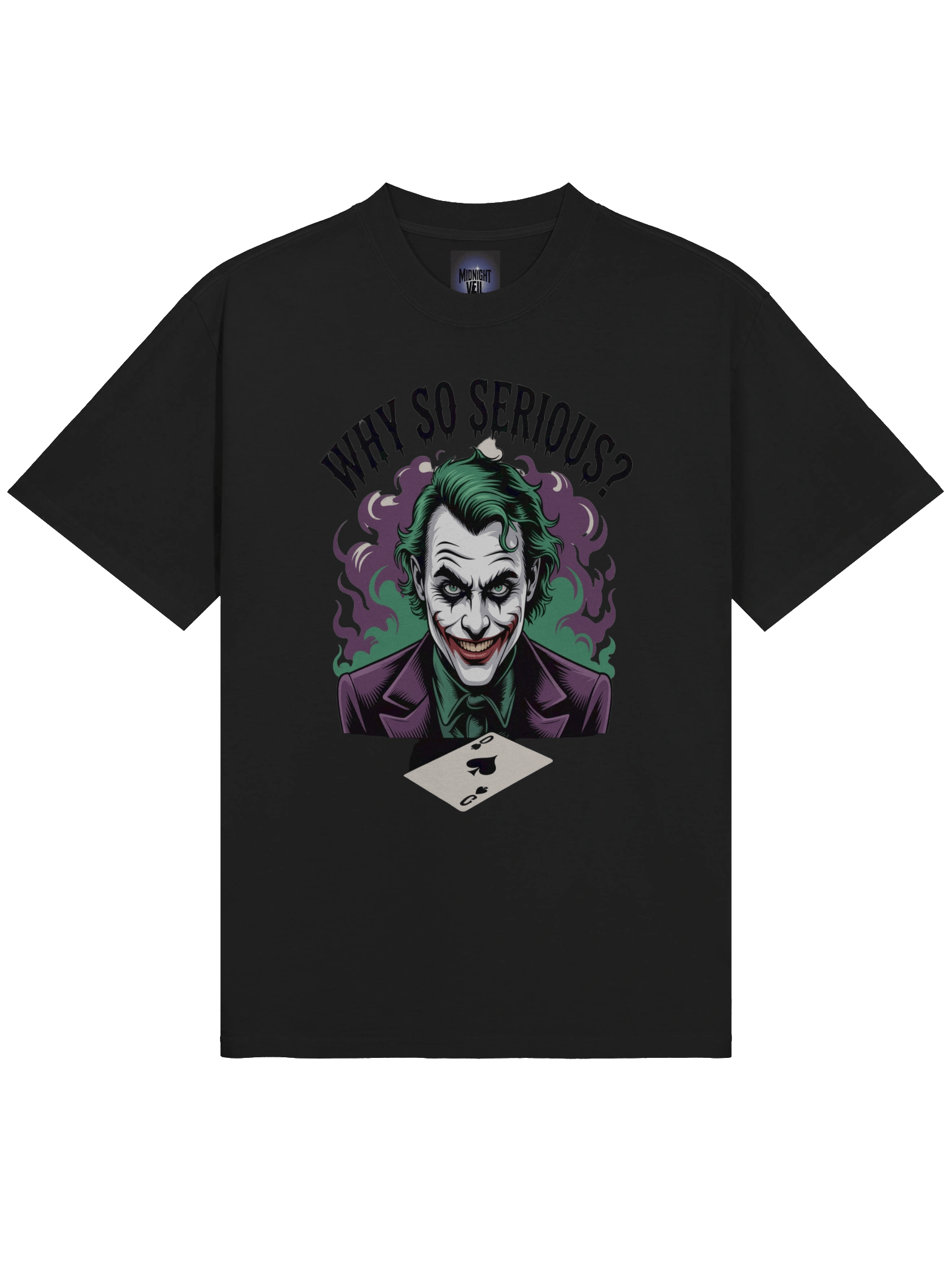 Why So Serious: Joker Veiled Vapour Oversized Faded Unisex T-Shirt product image (5)