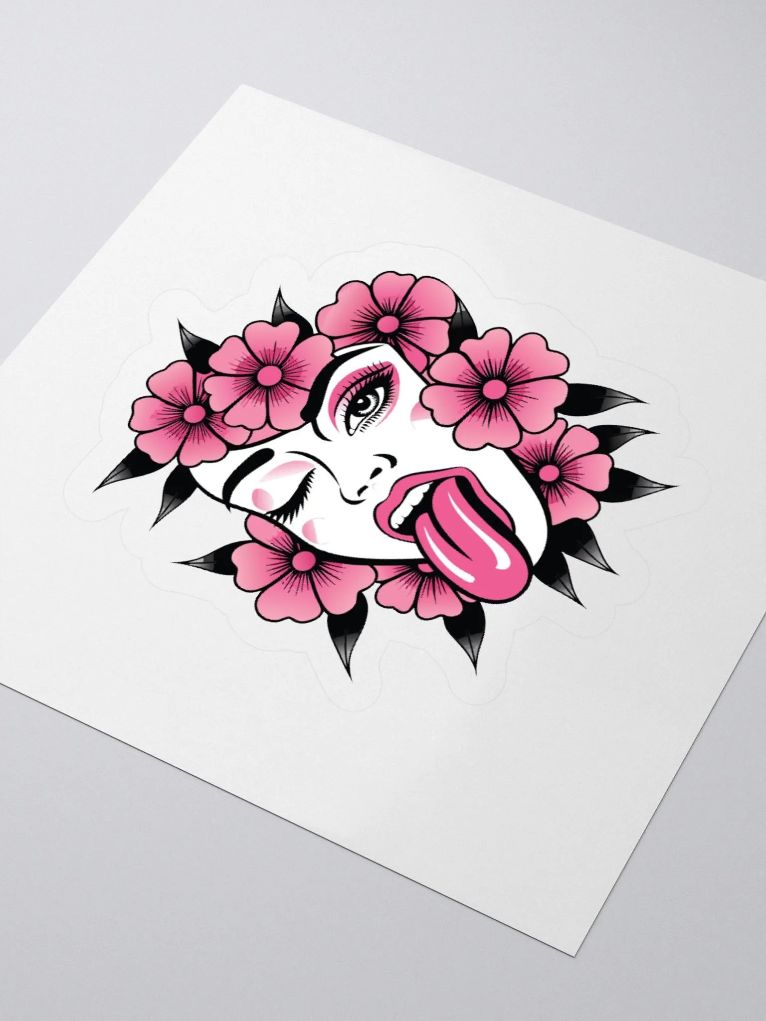 Floral Wink Kiss Cut Stickers product image (9)